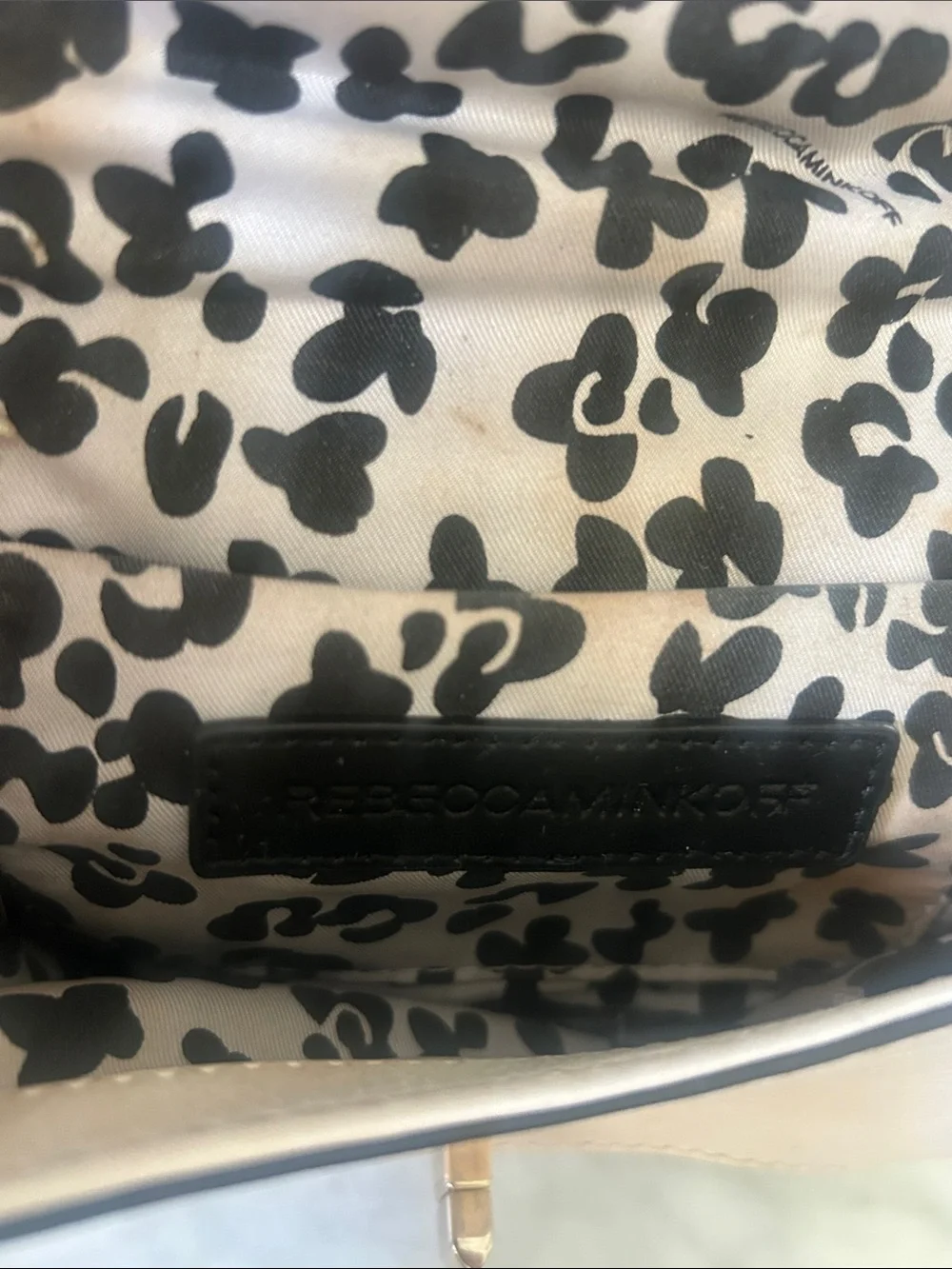 Rare Rebecca Minkoff Quilted Crossbody in Off White with Gold Hardware